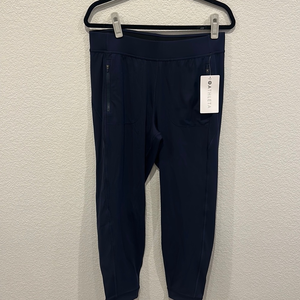 NWT navy blue women’s courtside trouser athleta size medium